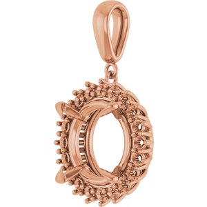 14K Rose Gold 14 mm Round Pendant Mounting – image 4