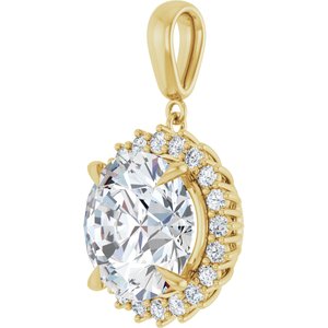 14K Yellow Gold 14 mm Round Pendant Mounting – image 3