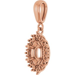 10K Rose Gold 8x4.5 mm Marquise Pendant Mounting – image 4