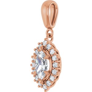 10K Rose Gold 8x4.5 mm Marquise Pendant Mounting – image 3