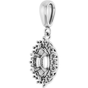 14K White Gold 8x4.5 mm Marquise Pendant Mounting – image 4