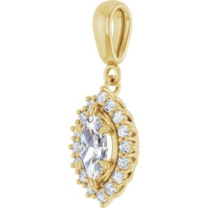 10K Yellow Gold 8x4.5 mm Marquise Pendant Mounting – image 3