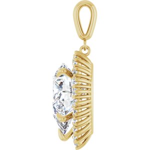 18K Yellow Gold 16x12 mm Pear Pendant Mounting – image 5