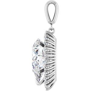 18K White Gold 16x12 mm Pear Pendant Mounting – image 5