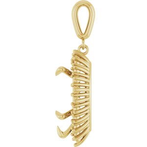 10K Yellow Gold 16x12 mm Pear Pendant Mounting – image 6