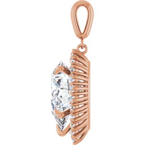 14K Rose Gold 16x12 mm Pear Pendant Mounting – image 5