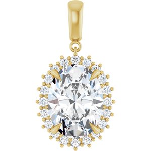 18K Yellow Gold 16x12 mm Oval Pendant Mounting