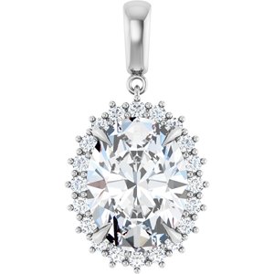 Sterling Silver 16x12 mm Oval Pendant Mounting
