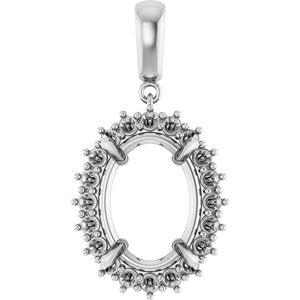 Continuum Sterling Silver 16x12 mm Oval Pendant Mounting – image 2