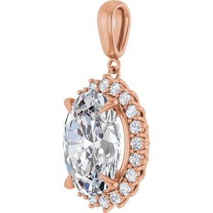 10K Rose Gold 16x12 mm Oval Pendant Mounting – image 3