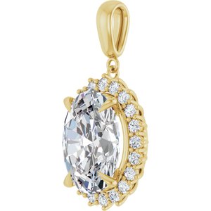 14K Yellow Gold 16x12 mm Oval Pendant Mounting – image 3