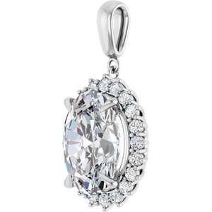 10K White Gold 16x12 mm Oval Pendant Mounting – image 3