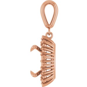 10K Rose Gold 12 mm Round Pendant Mounting – image 6