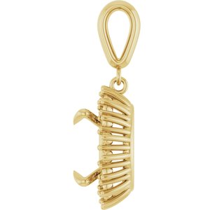 18K Yellow Gold 12 mm Round Pendant Mounting – image 6