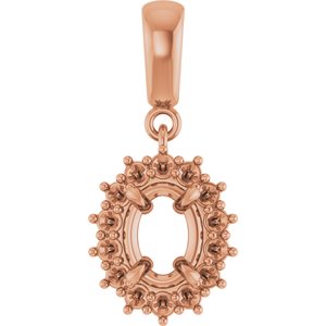 10K Rose Gold 7x5 mm Oval Pendant Mounting – image 2
