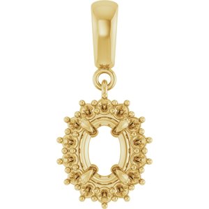 10K Yellow Gold 7x5 mm Oval Pendant Mounting – image 2