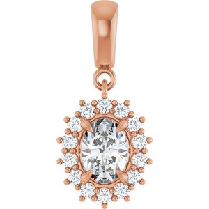10K Rose Gold 7x5 mm Oval Pendant Mounting