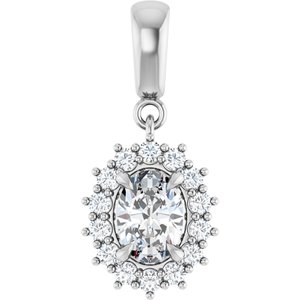 14K White Gold 7x5 mm Oval Pendant Mounting