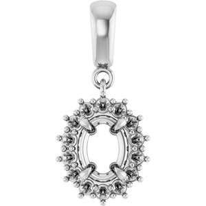 14Kx1 White Gold 7x5 mm Oval Pendant Mounting – image 2