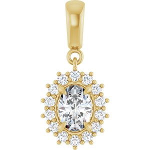 14K Yellow Gold 7x5 mm Oval Pendant Mounting
