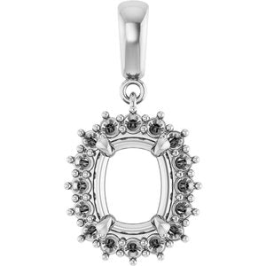 Continuum Sterling Silver 9x7 mm Elongated Cushion Pendant Mounting – image 2