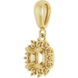 14K Yellow Gold 5x5 mm Cushion Pendant Mounting – image 4
