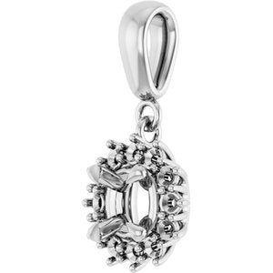 Sterling Silver 5x5 mm Cushion Pendant Mounting – image 4