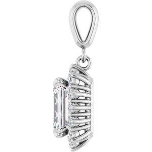10K White Gold 8.5x6.5 mm Emerald Pendant Mounting – image 5