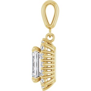 14K Yellow Gold 8.5x6.5 mm Emerald Pendant Mounting – image 5