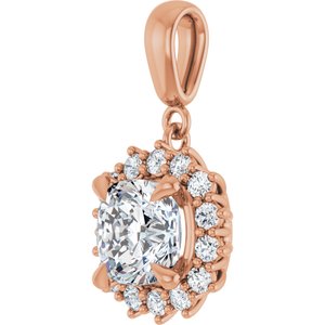 10K Rose Gold 7.5x7.5 mm Cushion Pendant Mounting – image 3
