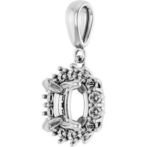 Platinum 7.5x7.5 mm Cushion Pendant Mounting – image 4
