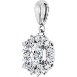 Continuum Sterling Silver 7.5x7.5 mm Cushion Pendant Mounting – image 3