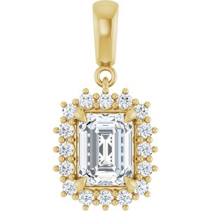 14K Yellow Gold 8x6 mm Emerald Pendant Mounting