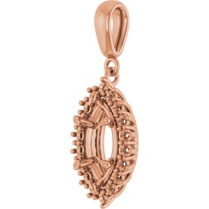 10K Rose Gold 11x5.5 mm Marquise Pendant Mounting – image 4