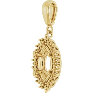 10K Yellow Gold 11x5.5 mm Marquise Pendant Mounting – image 4