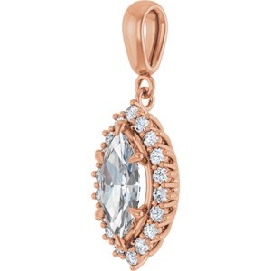 10K Rose Gold 11x5.5 mm Marquise Pendant Mounting – image 3