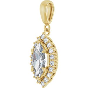 14K Yellow Gold 11x5.5 mm Marquise Pendant Mounting – image 3