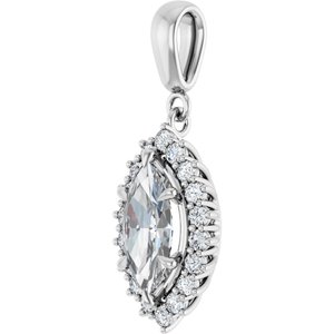14Kx1 White Gold 11x5.5 mm Marquise Pendant Mounting – image 3