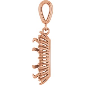 10K Rose Gold 11x5.5 mm Marquise Pendant Mounting – image 6