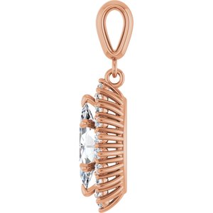 10K Rose Gold 11x5.5 mm Marquise Pendant Mounting – image 5