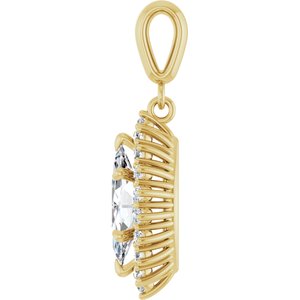 14K Yellow Gold 11x5.5 mm Marquise Pendant Mounting – image 5
