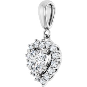 14Kx1 White Gold 6x6 mm Heart Pendant Mounting – image 3