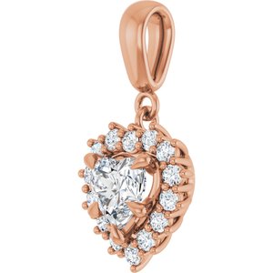 14K Rose Gold 6x6 mm Heart Pendant Mounting – image 3
