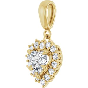 18K Yellow Gold 6x6 mm Heart Pendant Mounting – image 3