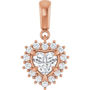 14K Rose Gold 6x6 mm Heart Pendant Mounting