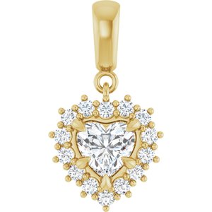 10K Yellow Gold 6x6 mm Heart Pendant Mounting