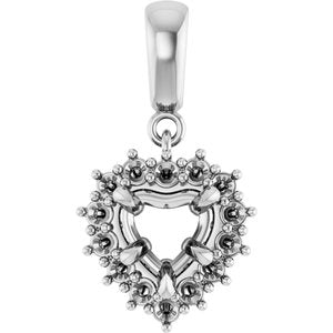 Continuum Sterling Silver 6x6 mm Heart Pendant Mounting – image 2