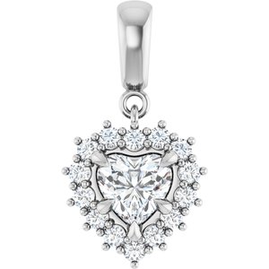 Continuum Sterling Silver 6x6 mm Heart Pendant Mounting