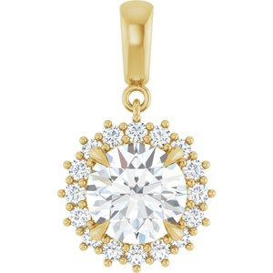 18K Yellow Gold 8.8 mm Round Pendant Mounting