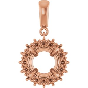 18K Rose Gold 8.8 mm Round Pendant Mounting – image 2